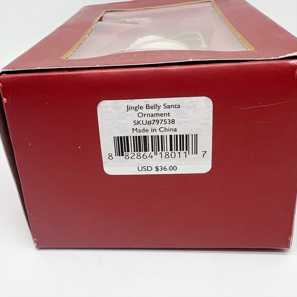 New in Box Lenox Jingle Belly Santa Claus Porcelain Christmas Tree Ornament - Picture 5 of 5